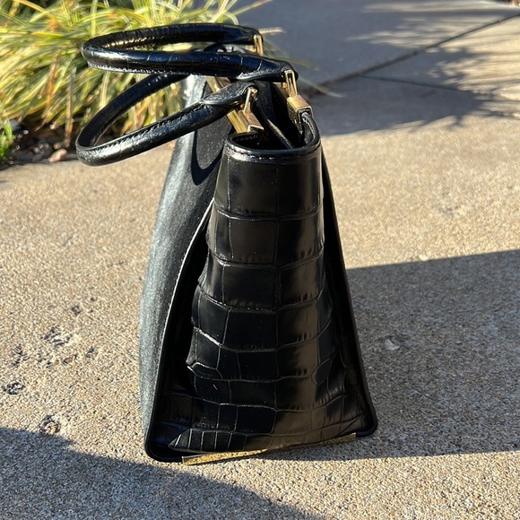 EUC Michael Kors Lana embossed tote, black - Picture 5 of 8